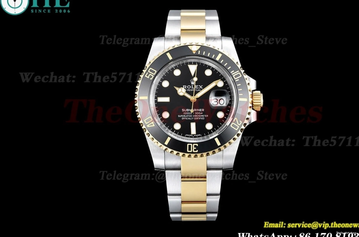 116613LN VS3135 Black Submariner 904L YG Dial SS CLEAN 0326
